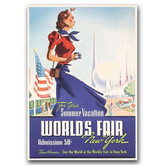 Plakat w stylu vintage Światowe Targi Nowy Jork A2 Vintageposteria