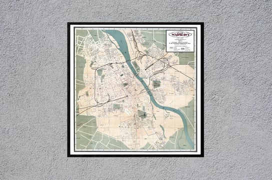 Plakat Warszawa plan miasta, stara mapa ścienna 1931 50x50 cm / DodoPrint Dodoprint