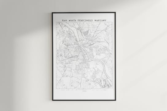Plakat Warszawa plan miasta, stara mapa ścienna 1945 50x40 cm / DodoPrint Dodoprint