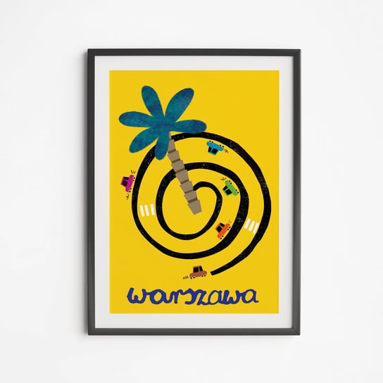Plakat Warszawa Rondo z Palmą 21x30 Love Poland Design