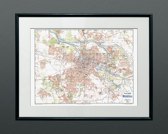 Plakat Wrocław plan miasta, Breslau stara mapa 1938 50x70 cm / DodoPrint Dodoprint