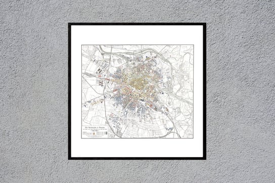 Plakat Wrocław plan miasta, etapy rozbudowy miasta, stara mapa 1910 60x50 cm / DodoPrint Dodoprint