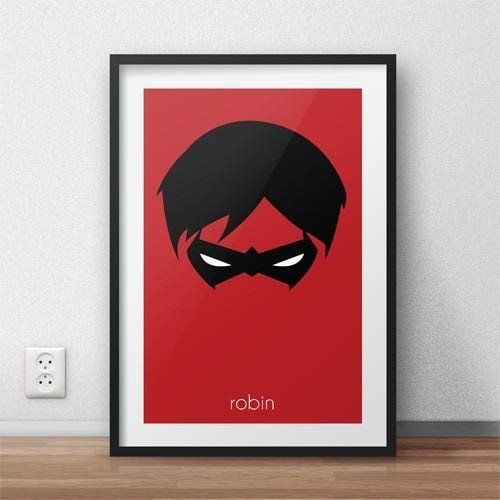 Plakat z postacią Robina 50x70 (500mm x 700mm) Scandi Poster