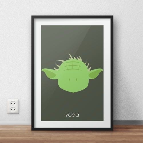 Plakat z postacią Yody 50x70 (500mm x 700mm) Scandi Poster