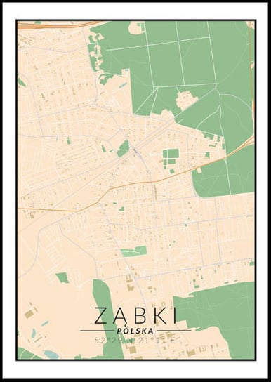 Plakat, Ząbki mapa kolorowa, 21x29,7 cm reinders