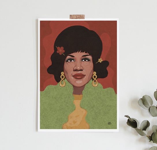 Plakat, ZANETAANTOSIK, kobieta ze złotymi kolczykami, nowoczesny obraz, 30x40 cm zanetaantosik