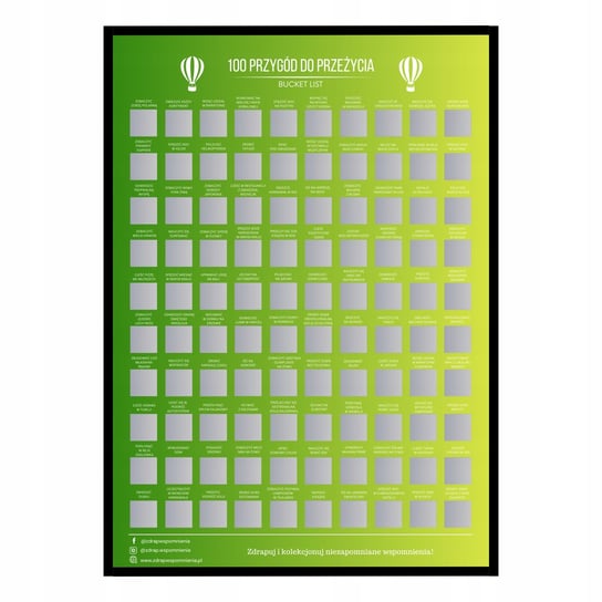 Plakat Zdrapka - 100 PRZYGÓD DO PRZEŻYCIA BUCKET LIST Prezent na Dzień Ojca inna (Inny)