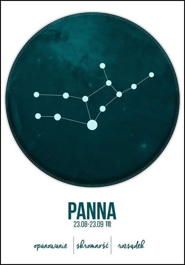 Plakat, Znak zodiaku, Panna, 40x50 cm reinders