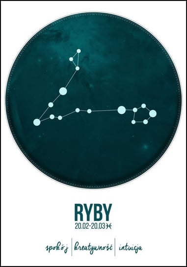 Plakat, Znak zodiaku, Ryby, 40x50 cm reinders