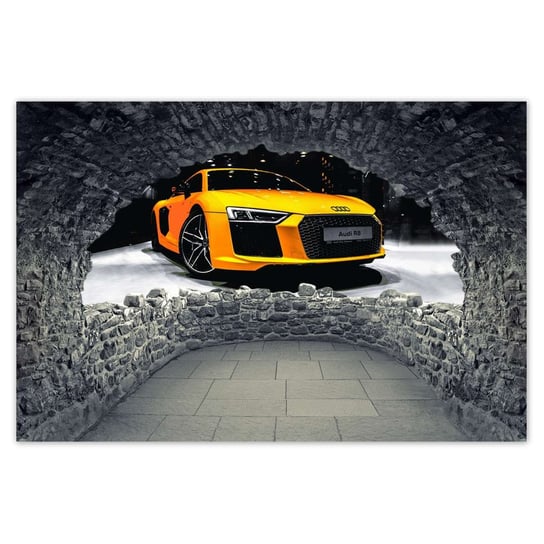 Plakat Żółte Audi R8, 60x40 cm ZeSmakiem