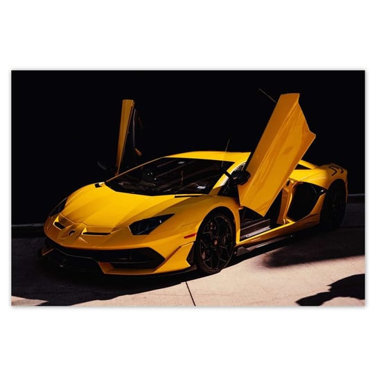 Plakat Żółte sportowe auto, 90x60 cm ZeSmakiem