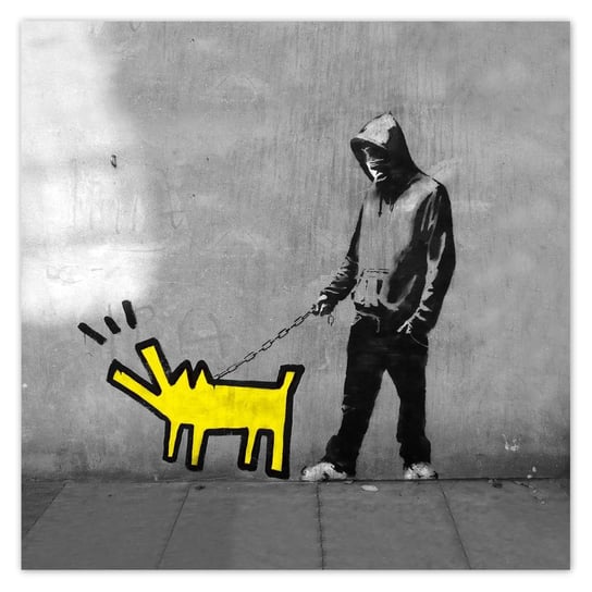 Plakat Żółty piesek Banksy, 50x50 cm ZeSmakiem