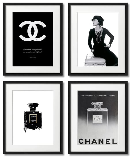 Plakaty Coco Chanel Czarno-Białe DEKORAMA