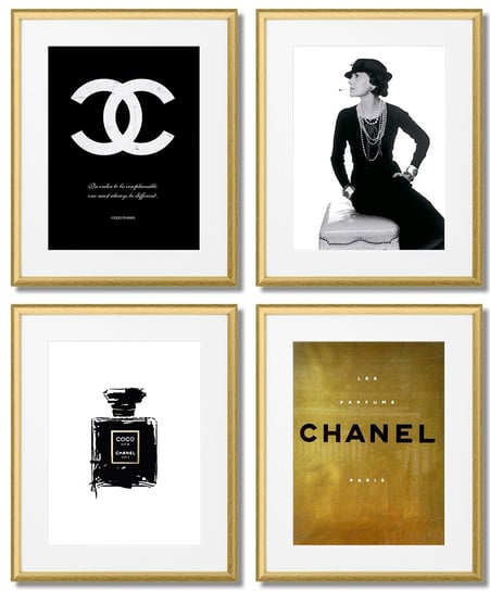 Plakaty Coco Chanel Czarno-Białe I Złote DEKORAMA