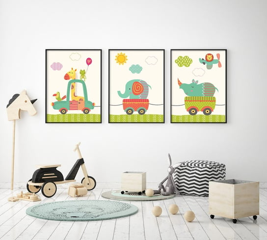 Plakaty dla dzieci Ciuchcia format A4 Wallie Studio Dekoracji