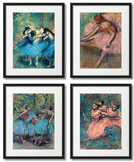 PLAKATY Edgar Degas, TANCERKI NIEBIESKIE I RÓZOWE DEKORAMA