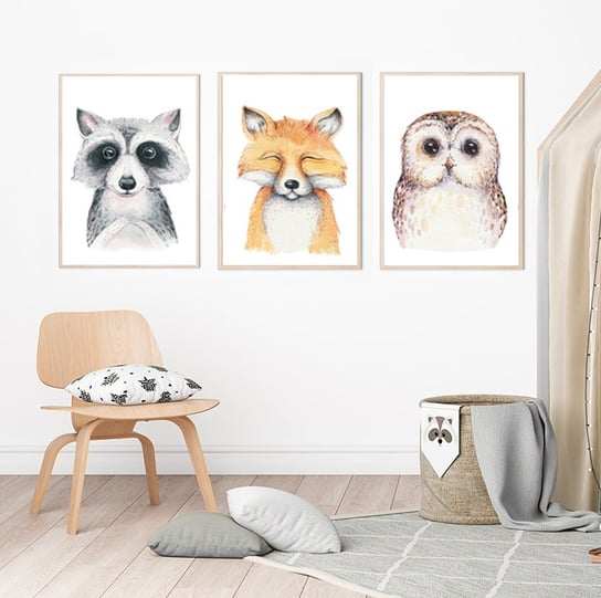 Plakaty Leśne zwierzątka 3 format 40x50cm Wallie Studio Dekoracji