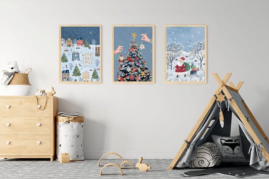 Plakaty ścienne zimowe, świąteczne format A3 Wallie Studio Dekoracji