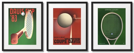 Plakaty Tenis, Komplet 3 Sztuki DEKORAMA