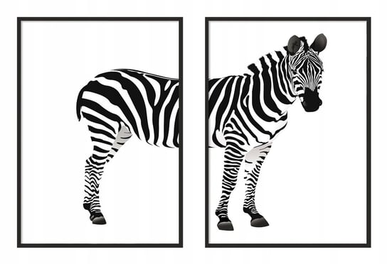 Plakaty w ramie E-DRUK Dyptyk Zebra, 33x43 cm e-druk