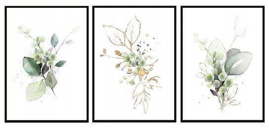 Plakaty w ramie E-DRUK Tryptyk Kwiaty, 33x43 cm e-druk