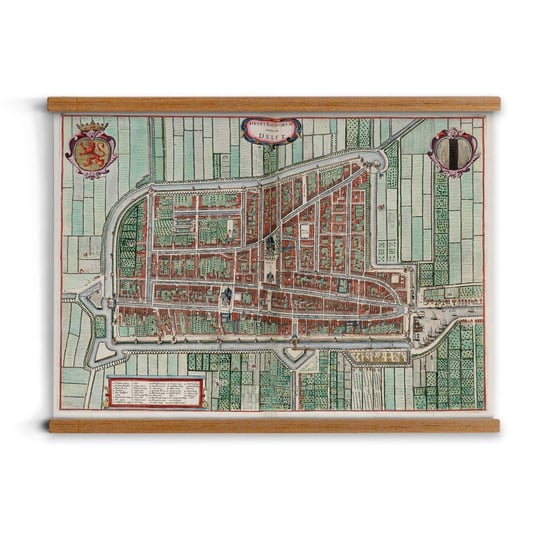 plakaty w ramkach A2 dębowe drewno Mapa Holandii , ArtprintCave ArtPrintCave