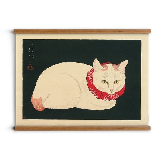 plakaty w ramkach A2 dekoracja Biały kot japonia, ArtprintCave ArtPrintCave