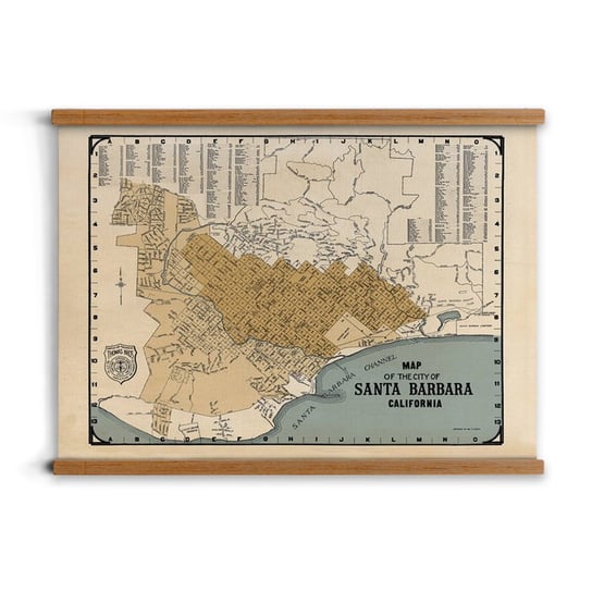plakaty w ramkach A2 do salonu Santa Barbara mapa, ArtprintCave ArtPrintCave