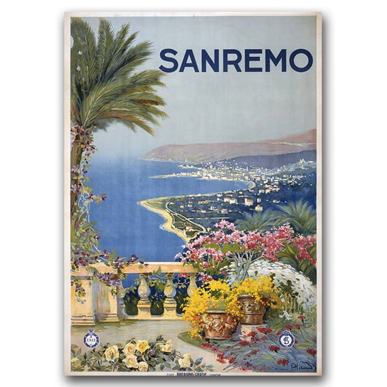 Plakaty w stylu retro Sanremo Włochy A1 60x85 cm Vintageposteria