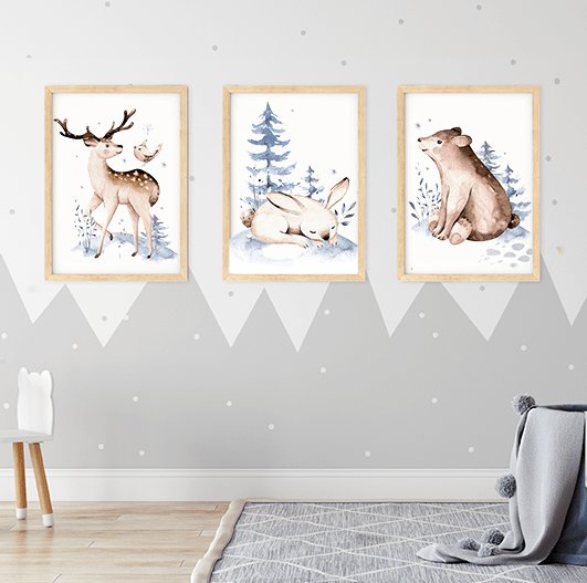 Plakaty Zwierzątka w lesie format B2 Wallie Studio Dekoracji