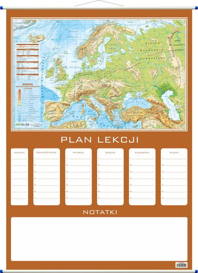Plan lekcji - fizyczna mapa Europy, ArtGlob Artglob