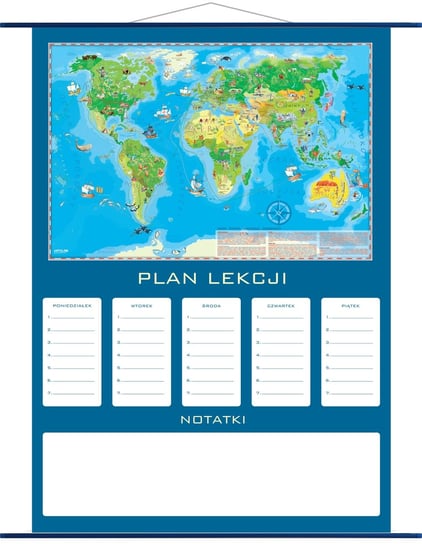 Plan lekcji - mapa świata Młodego Odkrywcy Artglob