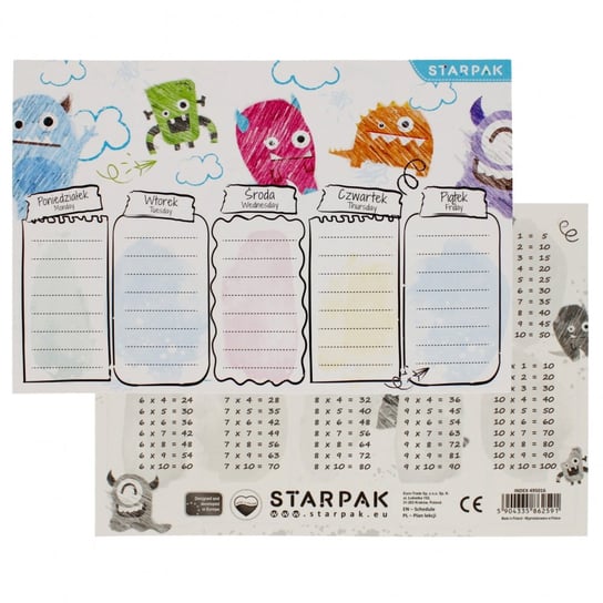 Plan Lekcji Monster Starpak 495016 Starpak