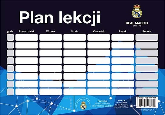 Plan lekcji RM-108 Real Madrid 3 Astra