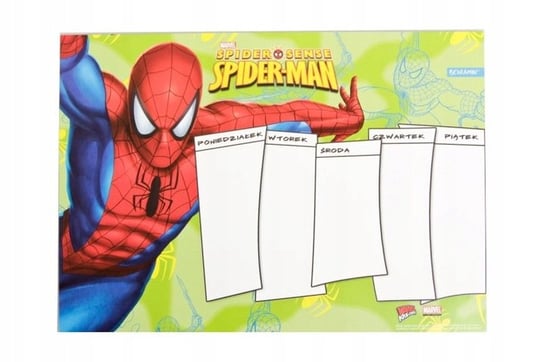 Plan lekcji z magnesem Spider Man szkolny plan lekcji dla dzieci Spider-Man Beniamin