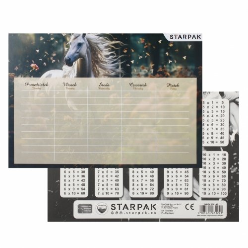 Plan lekcji z tabliczką mnożenia A5 Horse N STARPAK 536140 Starpak
