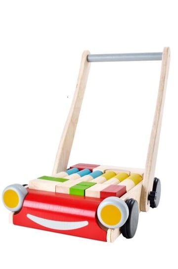 Plan Toys, wózek do pchania z klockami Plan Toys