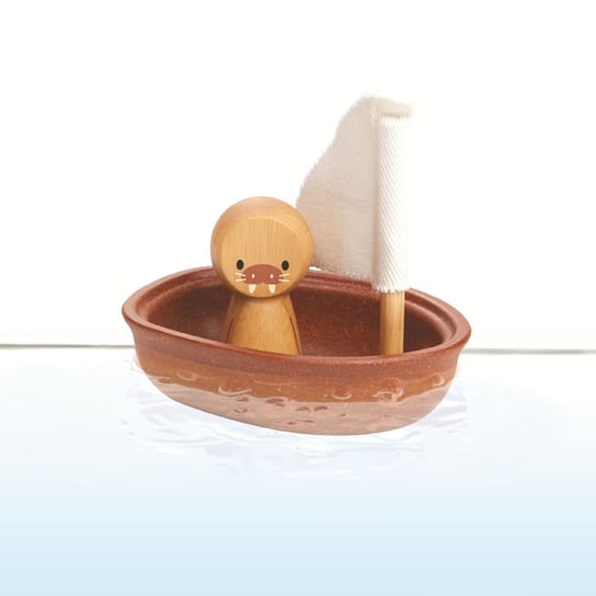 Plan Toys, zabawka do kąpieli Żaglówka z lwem morskim Plan Toys