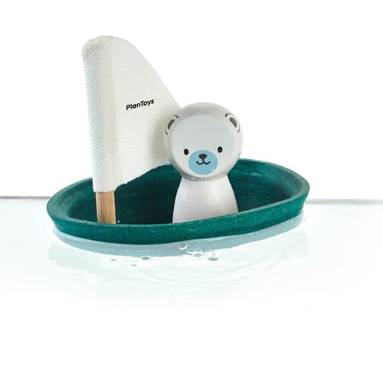 Plan Toys, zabawka do kąpieli Żaglówka z niedźwiedziem polarnym Plan Toys