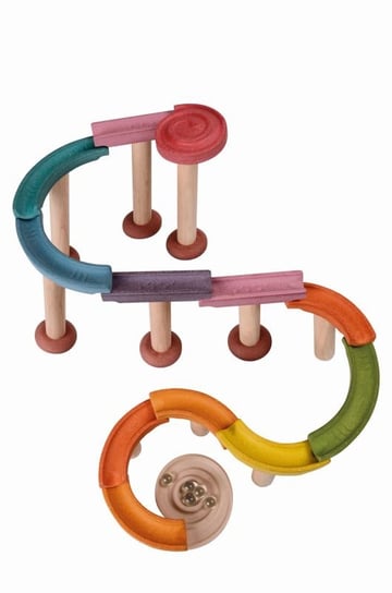 Plan Toys, zabawka edukacyjna Kolorowy tor kulkowy, deluxe Plan Toys