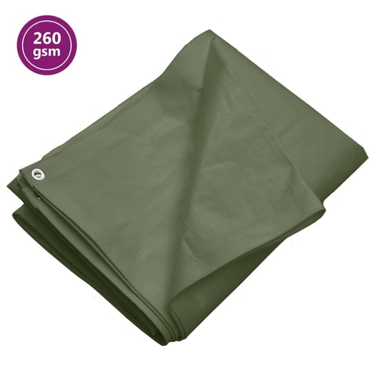 Plandeka, 260 g/m², 8x10 m, zielona, HDPE vidaXL