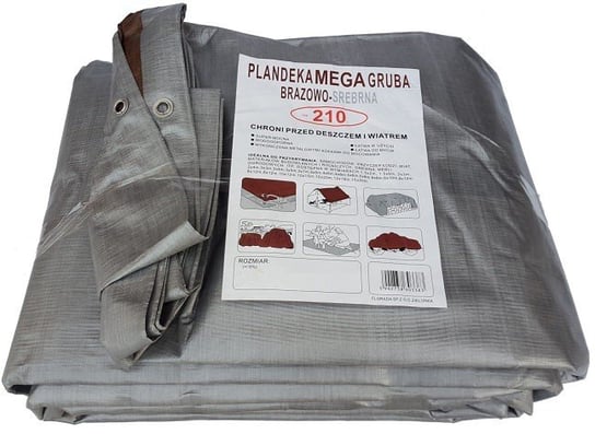 Plandeka srebrno-brązowa 3x5 m bardzo gruba (210 g/m2) Inna marka
