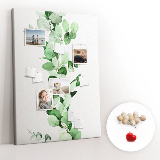 Planer na Ścianę XXL 100x140 cm + Pinezki Drewniane - Pęd roślin listki Inna marka