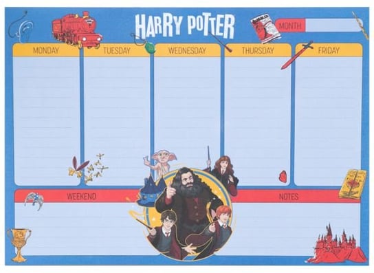 Planer tygodniowy A4 Harry Potter plan lekcji na biurko 29,7x21 cm