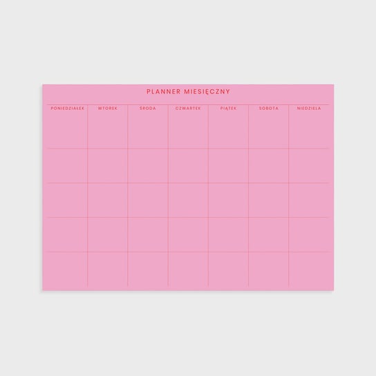 Planner miesięczny A4, Pink & red Voska Studio