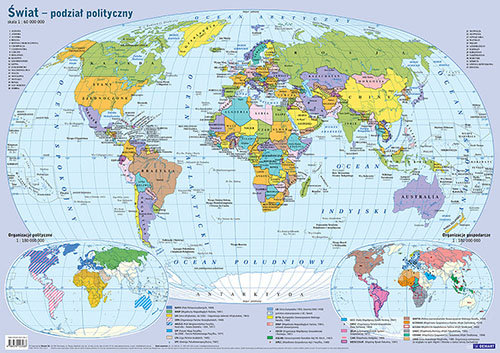 Plansza edukacyjna - Mapa świata polityczna Opracowanie zbiorowe