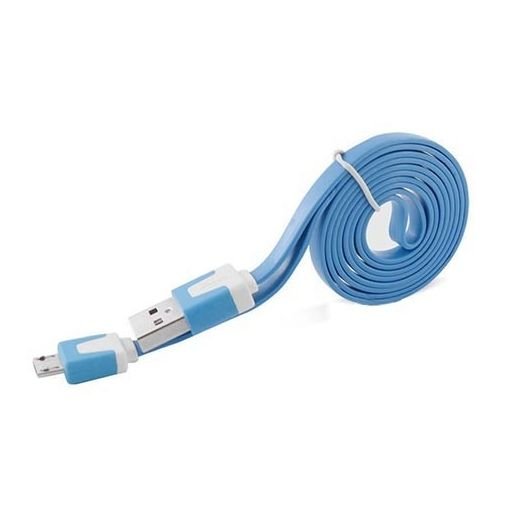 Płaski kabel do ładowania micro USB 1m - Niebieski. EtuiStudio