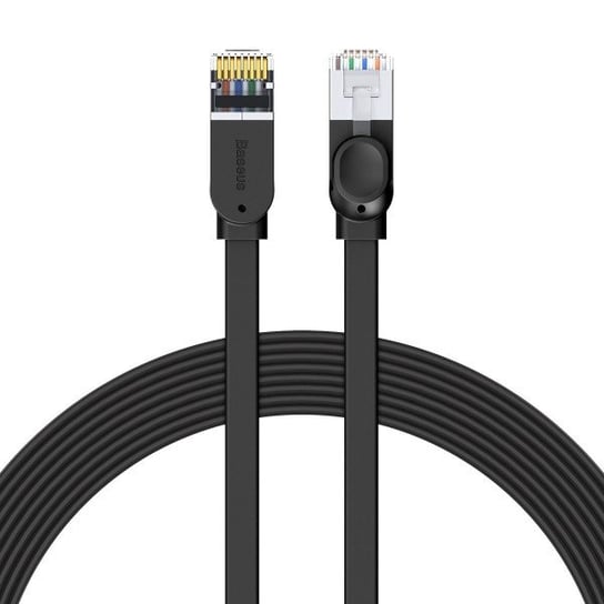 Płaski kabel sieciowy BASEUS High Speed, Ethernet RJ45, Gigabit, Cat.6, 8m, czarny Baseus