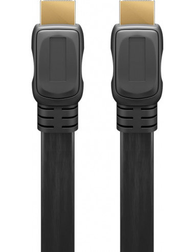 Płaski Przewód HDMI®/™ o dużej szybkości transmisji z obsługą Ethernet - Długość kabla 1.5 m Goobay