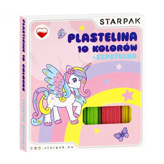 Plastelina 10 kolorów falista ze szpatułką Unicorn STARPAK 536881 Starpak